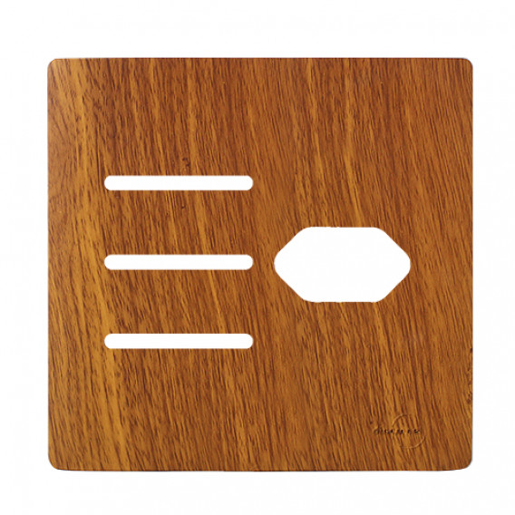 Placa 4x4 3 Interruptores + 1 Tomada - Novara Cumaru 